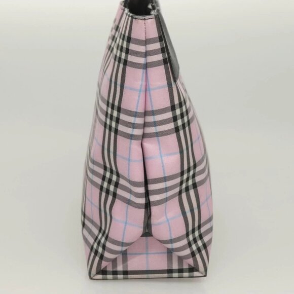 BURBERRY Nova Check Hand Bag Nylon Pink Silver Auth bs26692 - Picture 6 of 16